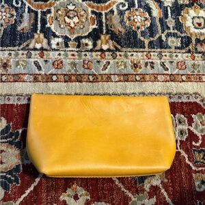 Portland Leather Goods Large Make Up Bag/Pouch Tan Leather